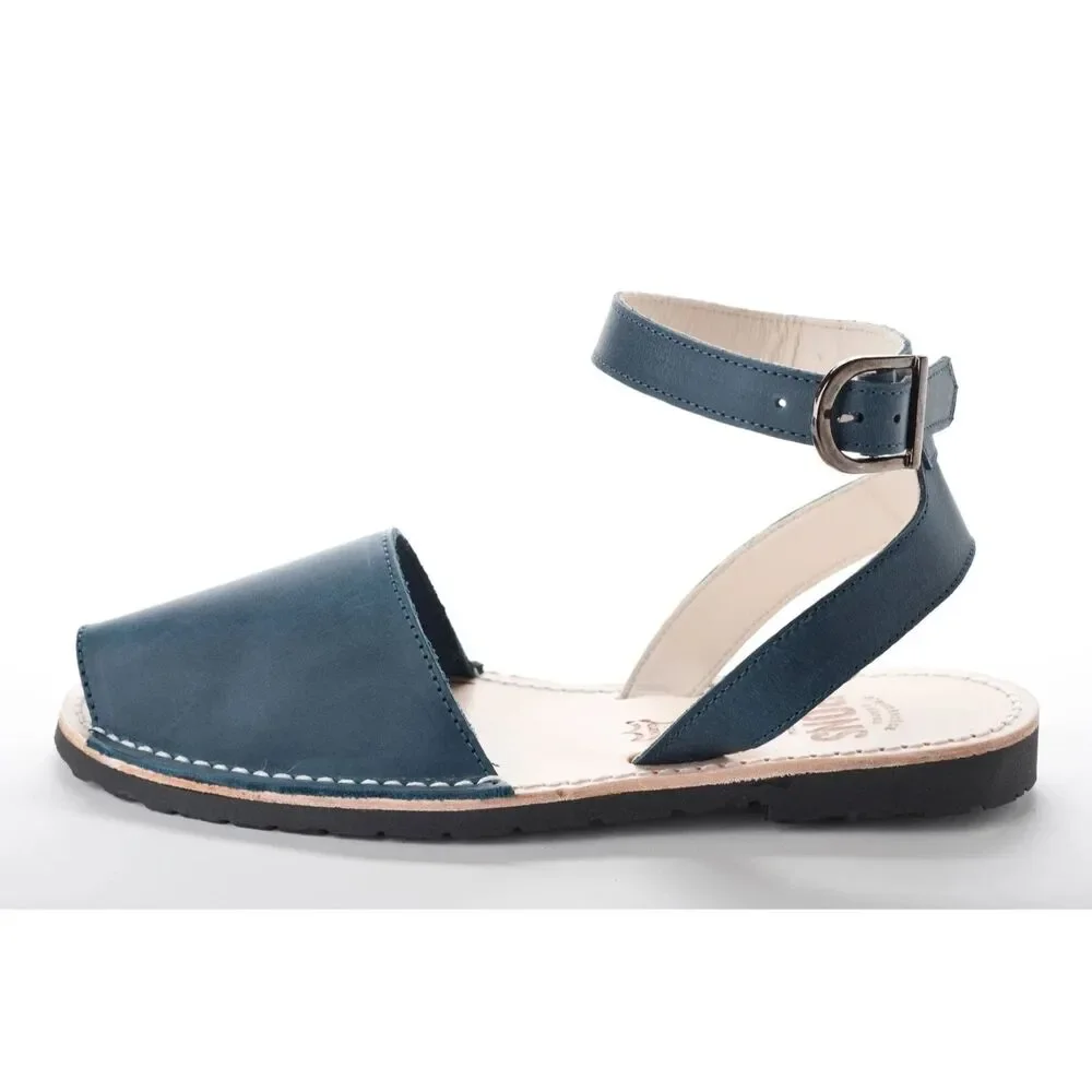 PONS NWT NEW womens 11 classic strap leather Style French Blue sandal flat